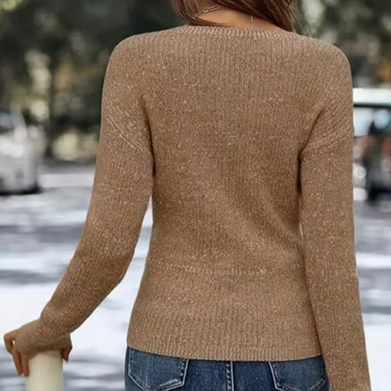 🔥 DERNIER JOUR – 50% DE RÉDUCTION ! Haut Élégant à Col V – Double Port & Coupe Amincissante