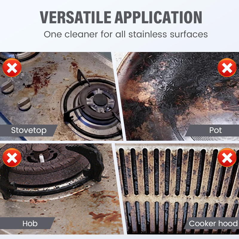 Nettoyant professionnel pour l'acier inoxydable, pour la maison et la cuisine