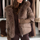 Doudoune pour femme avec bordure en fausse fourrure