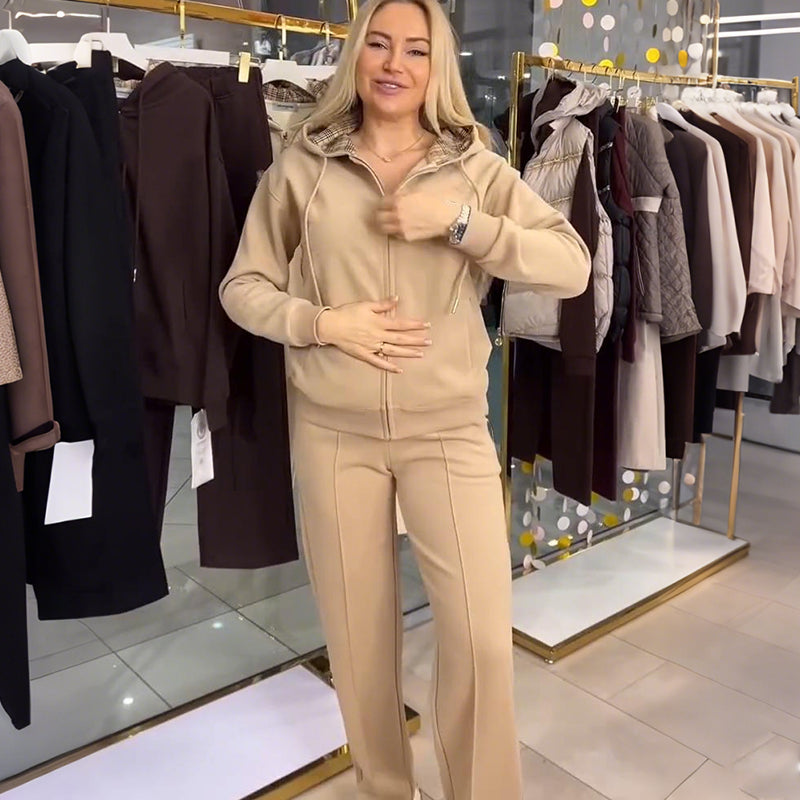 Ensemble sweat à capuche imprimé ours pour femme