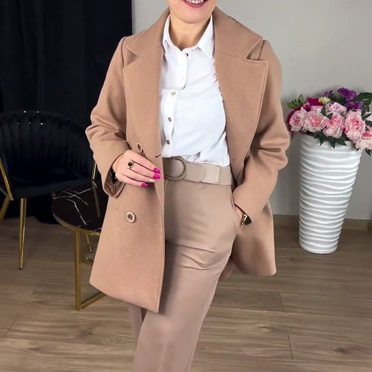 ⏳50 % de réduction pour une durée limitée⏰Ensemble trench-coat et pantalon 2 pièces pour femme🧥👖