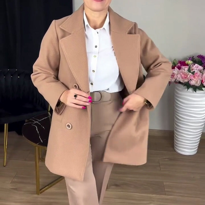⏳50 % de réduction pour une durée limitée⏰Ensemble trench-coat et pantalon 2 pièces pour femme🧥👖