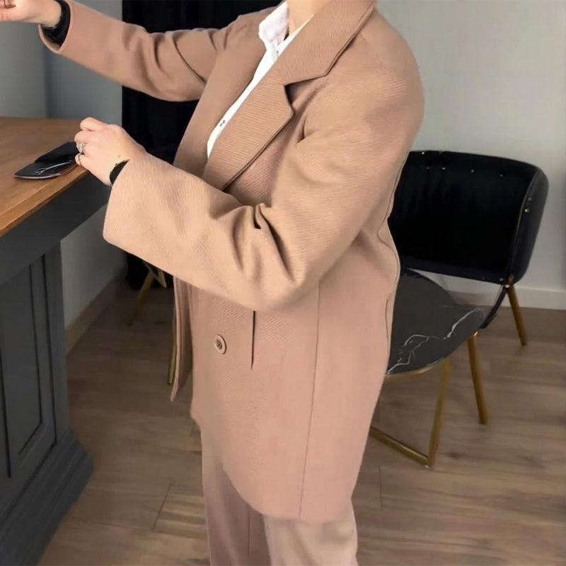 ⏳50 % de réduction pour une durée limitée⏰Ensemble trench-coat et pantalon 2 pièces pour femme🧥👖