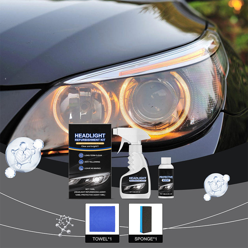 🎉🚗50% de réduction ! Liquide de rénovation pour phares – Résultat cristallin en minutes, sans outils !