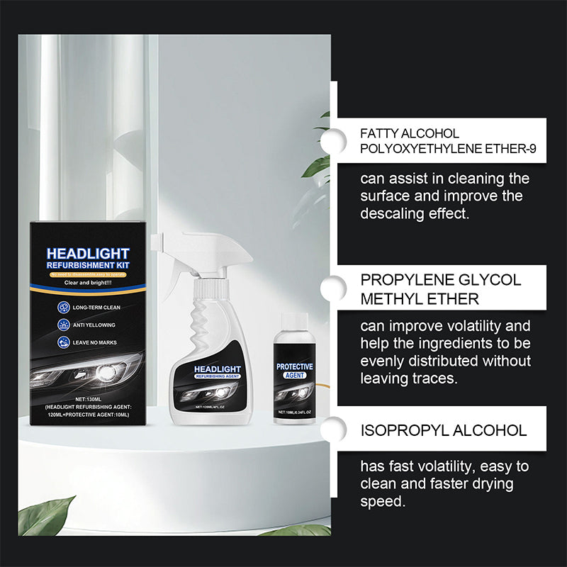 🎉🚗50% de réduction ! Liquide de rénovation pour phares – Résultat cristallin en minutes, sans outils !