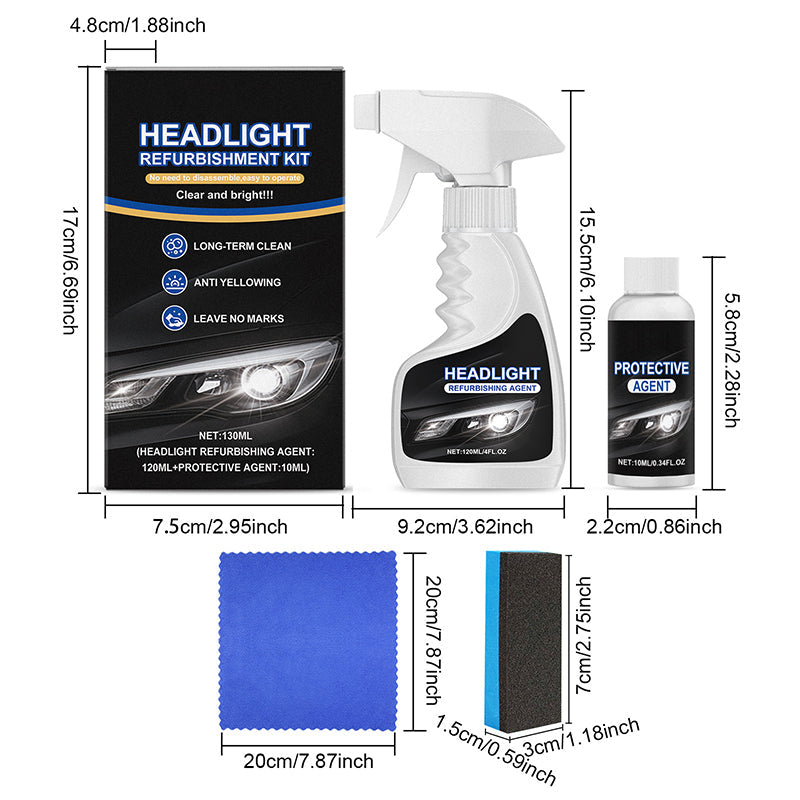 🎉🚗50% de réduction ! Liquide de rénovation pour phares – Résultat cristallin en minutes, sans outils !