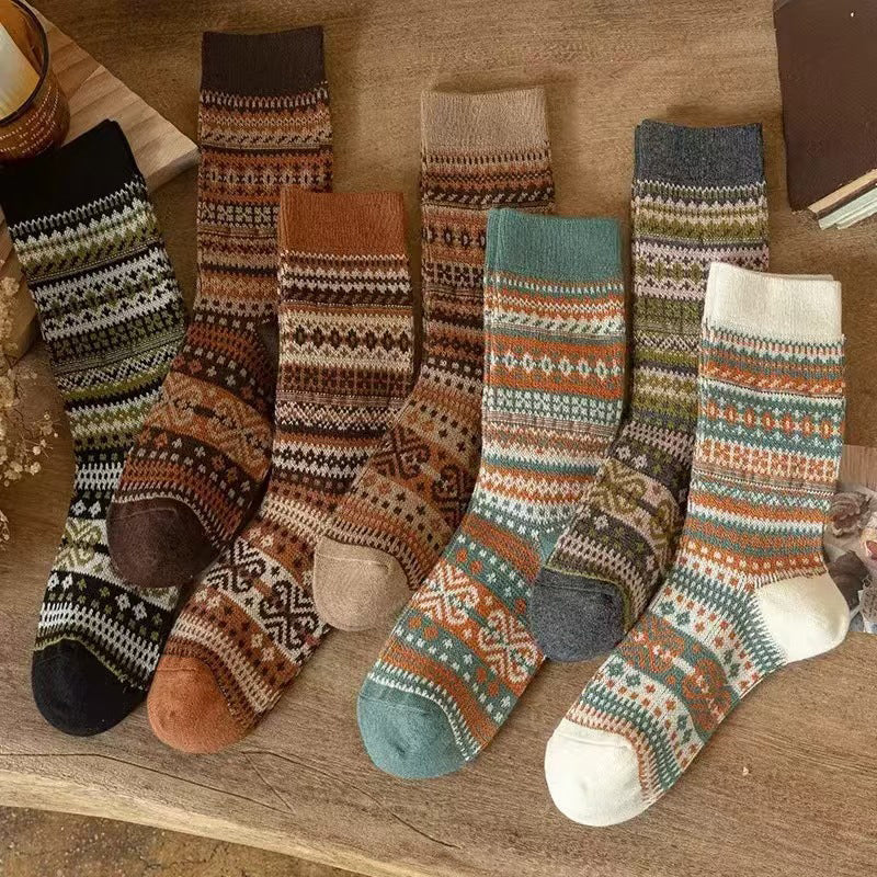 🌹Dernier jour ❤️ Achetez-en 1, obtenez-en 2 gratuits🌹Chaussettes style rétro ethnique