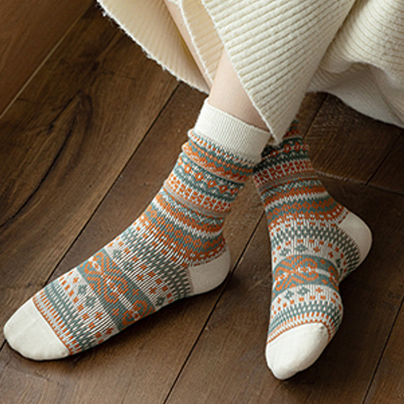 🌹Dernier jour ❤️ Achetez-en 1, obtenez-en 2 gratuits🌹Chaussettes style rétro ethnique
