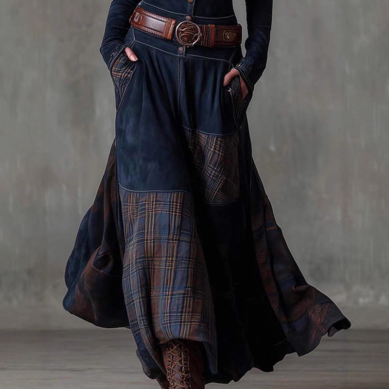 Robe vintage à col montant et boutons
