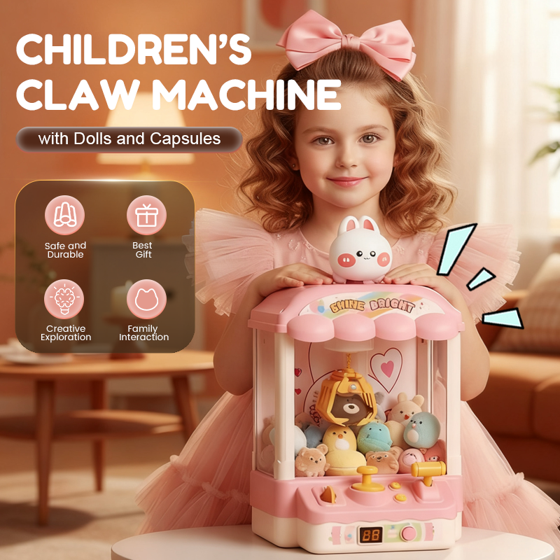 📢📢50 % de réduction !!! 🎅 Machine à pince animaux mignonne pour enfants 🎉 Comprend des peluches et des jouets en capsule🧸