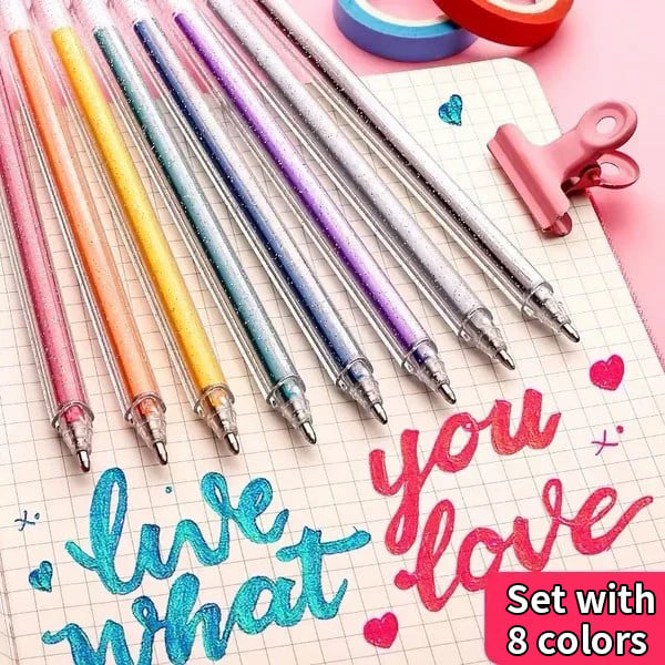 🎁Dernier jour de soldes 49 % de réduction ✨ Set de stylos gel pailletés