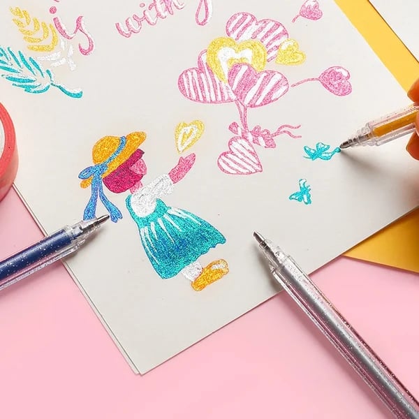 🎁Dernier jour de soldes 49 % de réduction ✨ Set de stylos gel pailletés