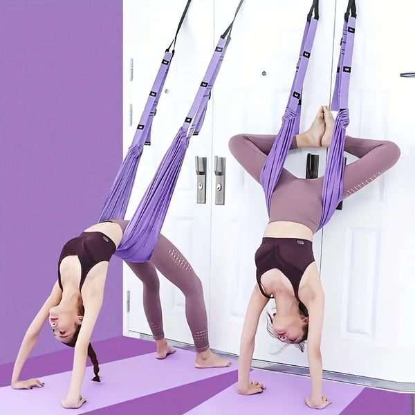 📢 50 % de réduction – Corde de Yoga Aérienne ZenFlex pour Soulager les Maux de Dos ! 💜 Étirements Ciblés + Portable + Récupération Rapide