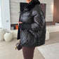 Doudoune chic pour femme avec col en fausse fourrure