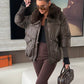 Doudoune chic pour femme avec col en fausse fourrure