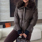 Doudoune chic pour femme avec col en fausse fourrure