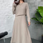 🔥Nouveautés🔥Ensemble 2 pièces tricoté pour femme avec robe mi-longue et haut court