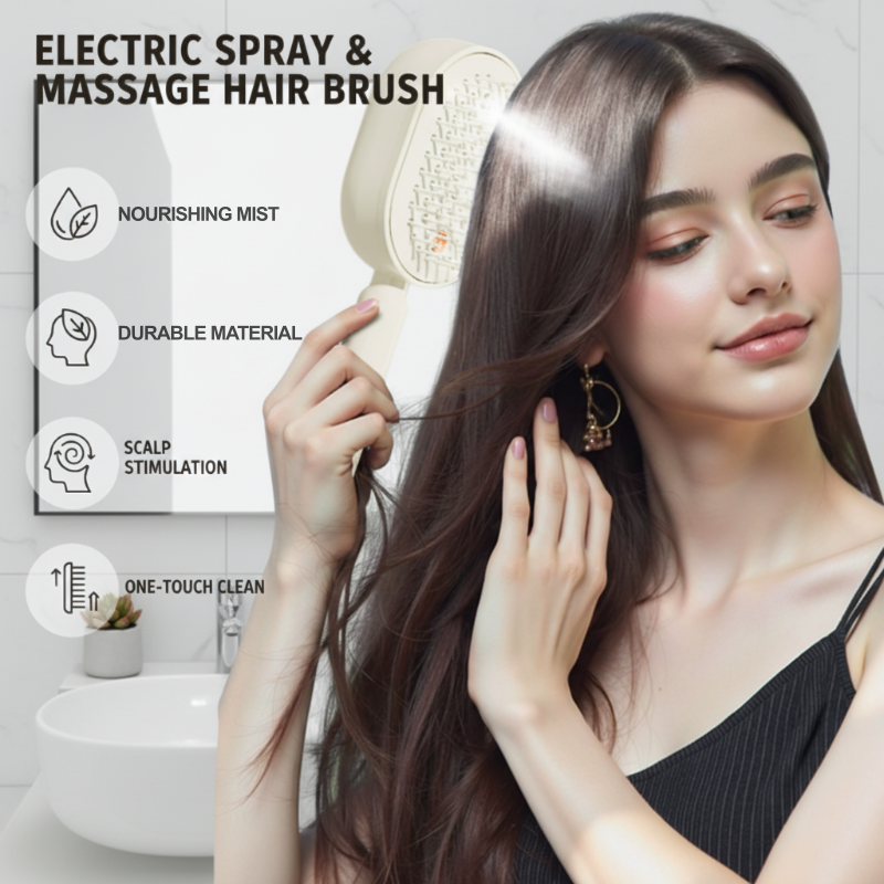 💝 50 % DE RÉDUCTION EN CE MOMENT ! 💐 Brosse à cheveux électrique avec fonction brumisation et massage – Massage apaisant du cuir chevelu, brumisation fine et conception pour un soin des cheveux en douceur ✨
