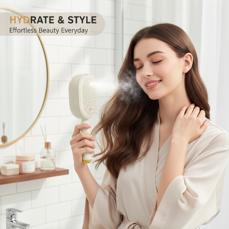 💝 50 % DE RÉDUCTION EN CE MOMENT ! 💐 Brosse à cheveux électrique avec fonction brumisation et massage – Massage apaisant du cuir chevelu, brumisation fine et conception pour un soin des cheveux en douceur ✨