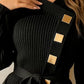 Pull asymétrique à manches longues et ceinture pour femme