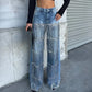 Jeans à franges et paillettes pour femmes