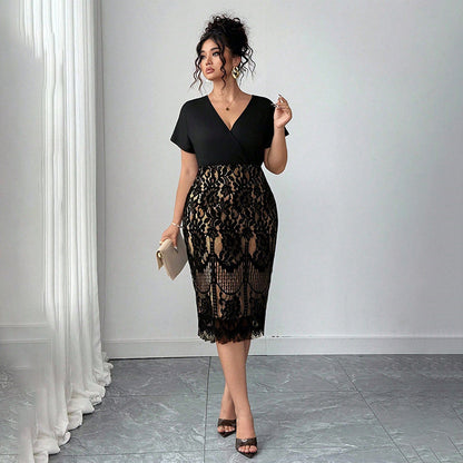 Robe décontractée à col en V pour femme