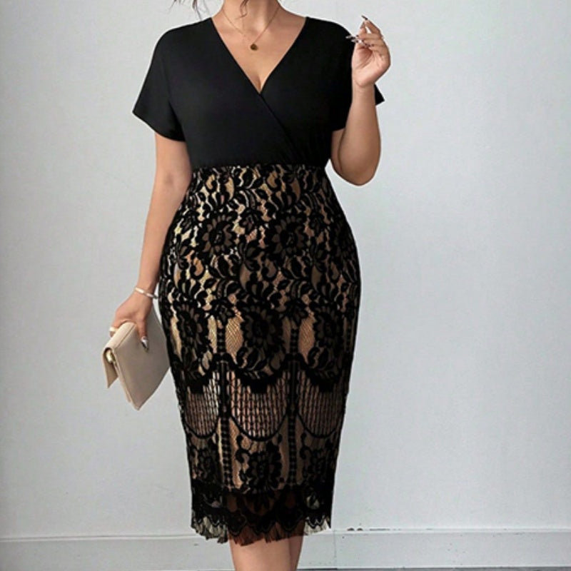 Robe décontractée à col en V pour femme