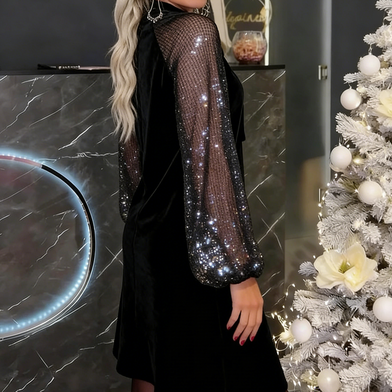 📢📢70 % de réduction !!!⏰Robe à nœud papillon et paillettes pour femme ✨👗