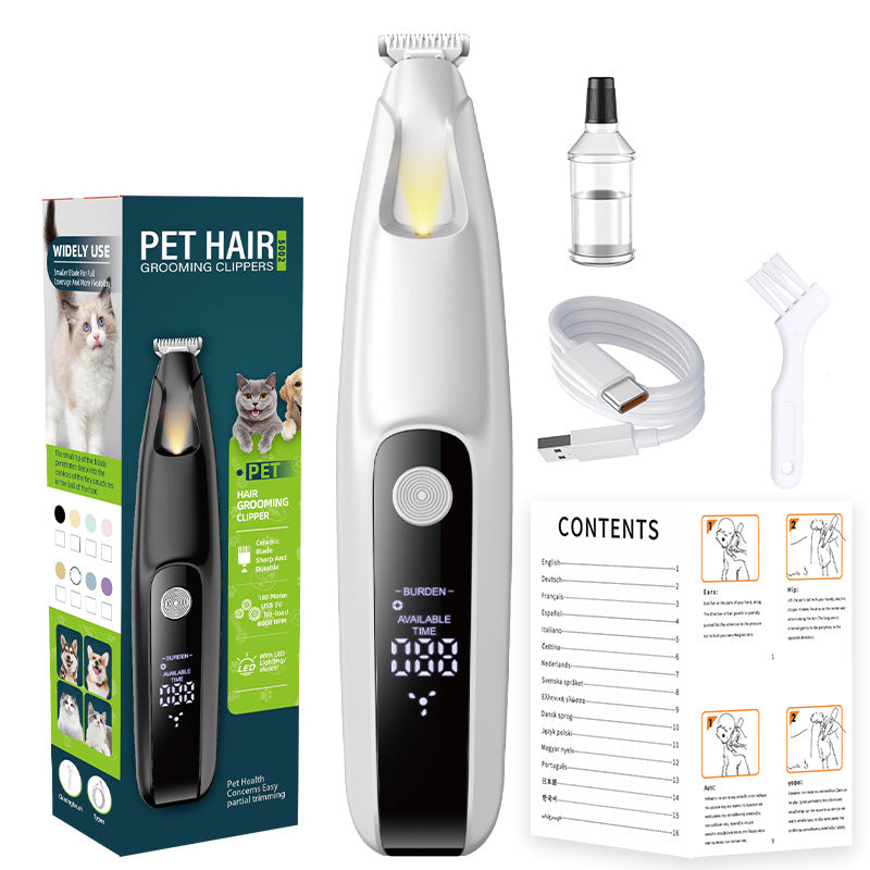 Tondeuse de précision pour pattes d'animaux avec kit d'éclairage LED