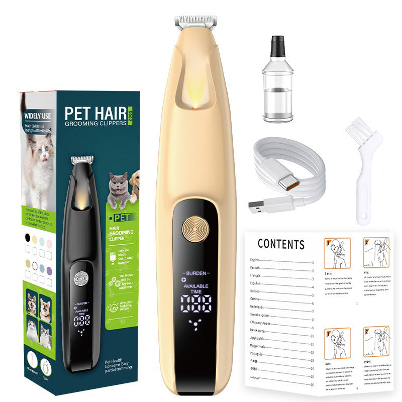 Tondeuse de précision pour pattes d'animaux avec kit d'éclairage LED