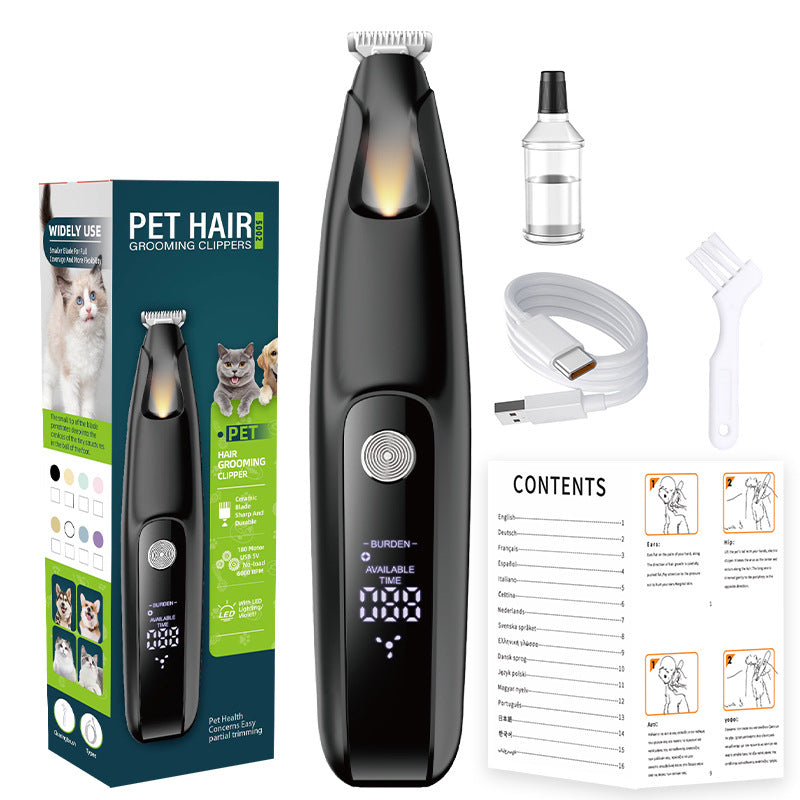 Tondeuse de précision pour pattes d'animaux avec kit d'éclairage LED