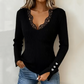 ✨Offre à durée limitée - Hauts en tricot côtelé à col en V et dentelle pour femmes