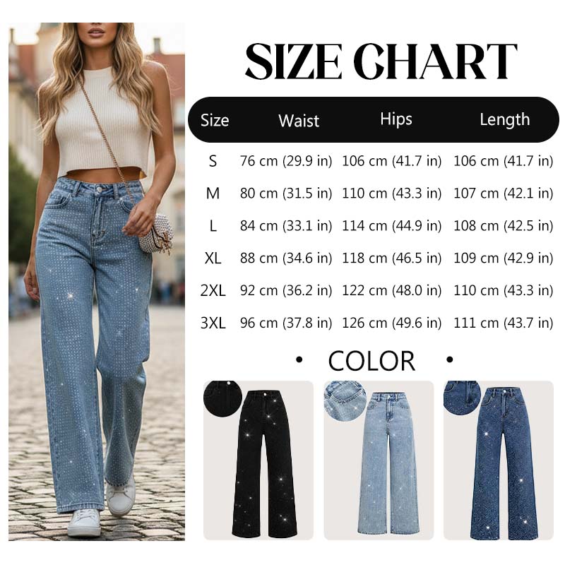 📢📢60 % de réduction !!!⏰Jeans élégants pour femmes, ornés de strass