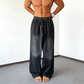 Pantalon décontracté à cordon coulissant et jambes larges pour homme