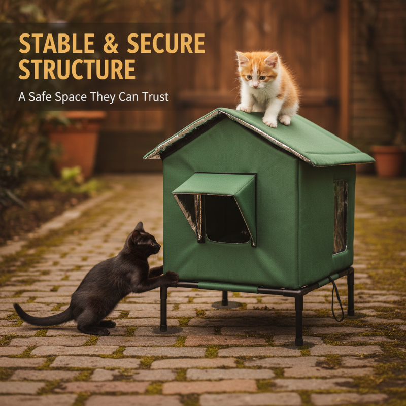 🐱 PROMO LIMITÉE 53% DE RÉDUCTION ! ✨ Maison pour Chat d‘Extérieur surélevée – Imperméable, Isolante, Stable et Pliable 🌧️