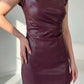 ⏳50 % DE RÉDUCTION MAINTENANT ! 👗💕Robe femme en simili cuir froissé, longueur midi🔥