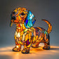 📢📢60% DE RÉDUCTION ! ❄️ Ambiance Hiver : Lampe LED Tableau Chien Color-Blocking - Lumière Douce & Déco Design