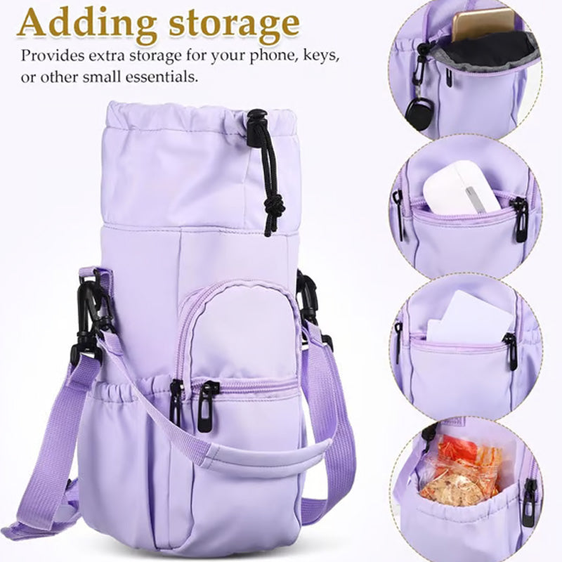Sac porte-bouteille avec poches pour téléphone