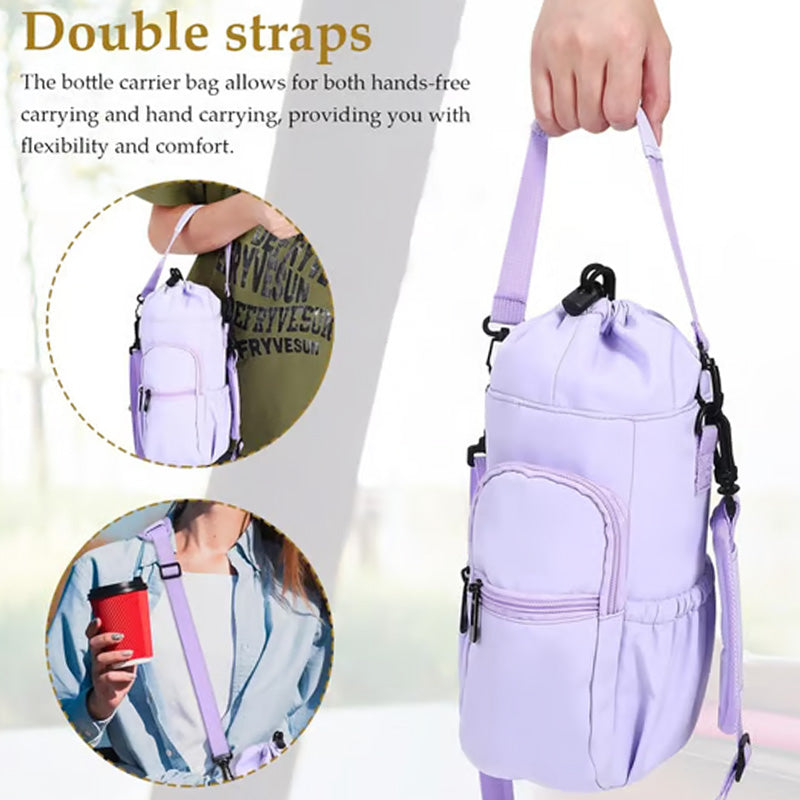 Sac porte-bouteille avec poches pour téléphone