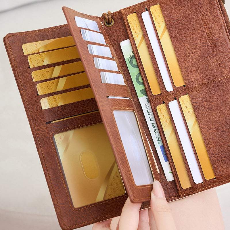 👜 50 % DE RÉDUCTION ! ✨ Portefeuille pour femme de style rétro – Protection RFID, trois compartiments et cuir durable 🛍️