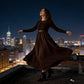 Élégante robe longue côtelée pour femmes