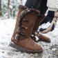 Bottes de neige mi-mollet ultra-chaudes doublées de fausse fourrure pour femmes
