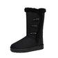 Bottes de neige mi-mollet ultra-chaudes doublées de fausse fourrure pour femmes
