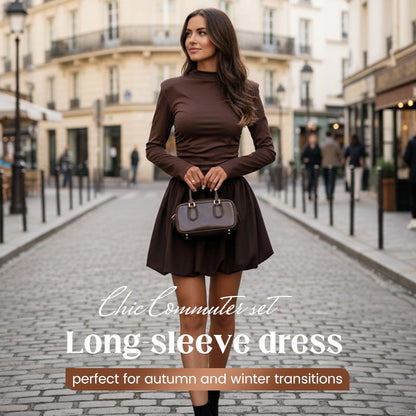 Robe bouffante unie pour femme, automne/hiver