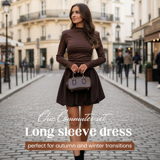 Robe bouffante unie pour femme, automne/hiver