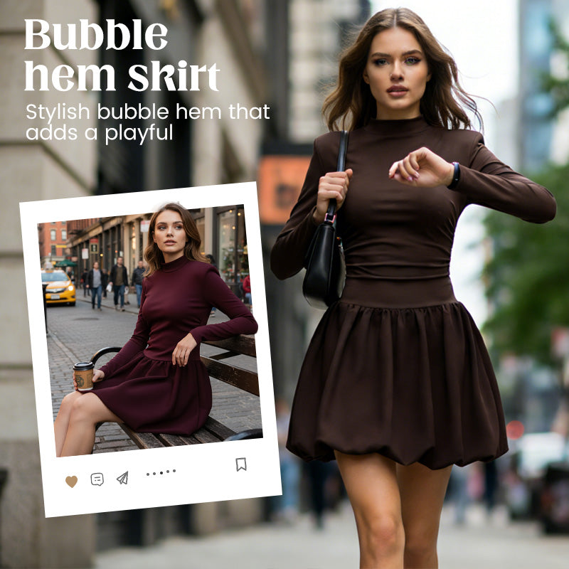 Robe bouffante unie pour femme, automne/hiver