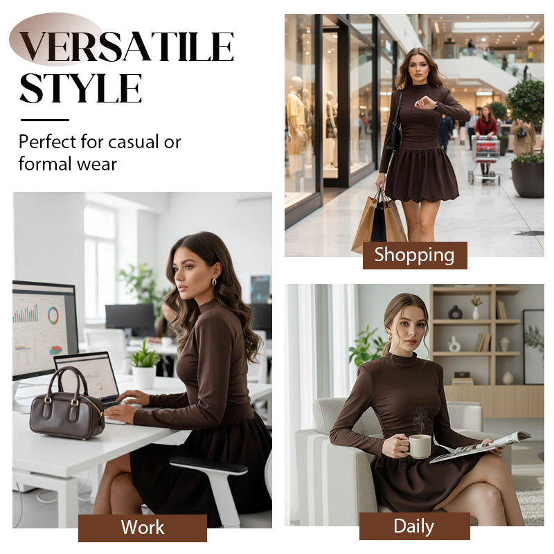 Robe bouffante unie pour femme, automne/hiver
