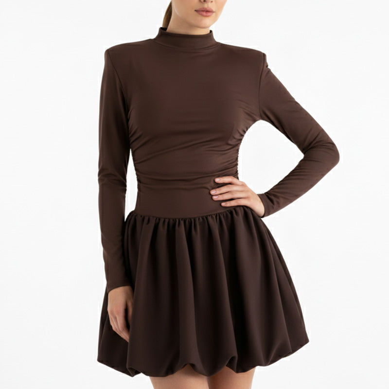Robe bouffante unie pour femme, automne/hiver