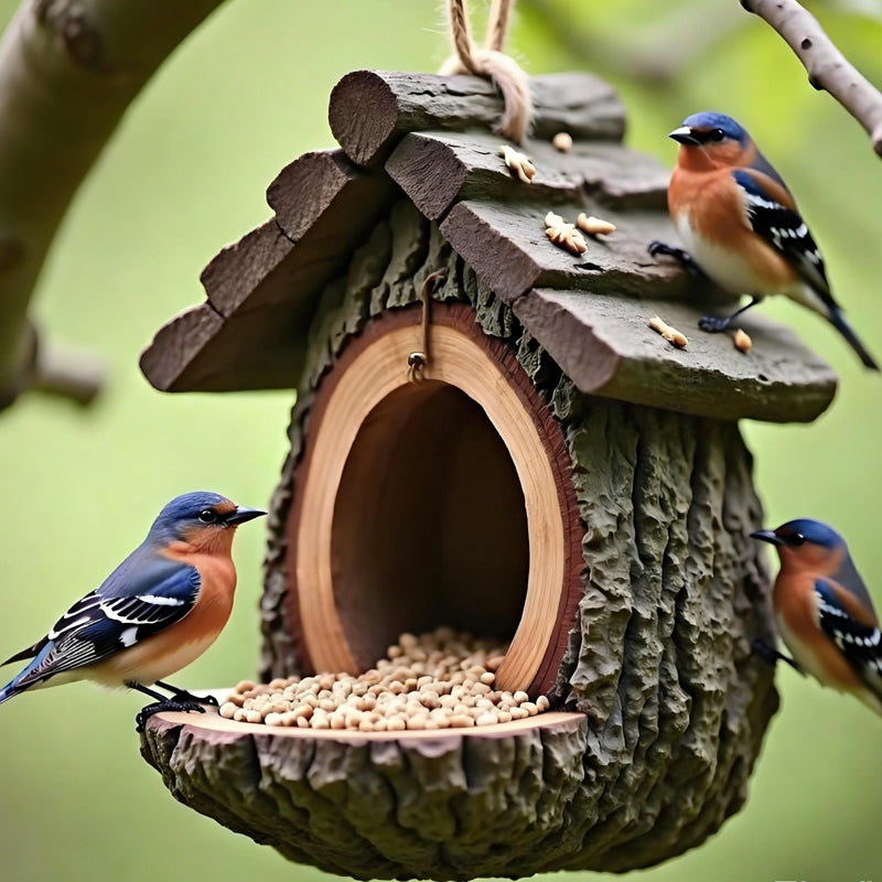 🔥60 % DE RÉDUCTION ! 🐦 NOUVEAUTÉS 2026 – Mangeoire à oiseaux d'extérieur avec design réaliste de souche d'arbre | Décoration de jardin et refuge pour la faune sauvage en un ! 🌿✨