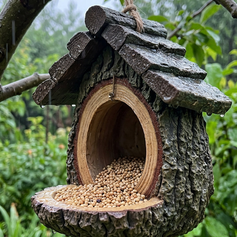 🔥60 % DE RÉDUCTION ! 🐦 NOUVEAUTÉS 2026 – Mangeoire à oiseaux d'extérieur avec design réaliste de souche d'arbre | Décoration de jardin et refuge pour la faune sauvage en un ! 🌿✨